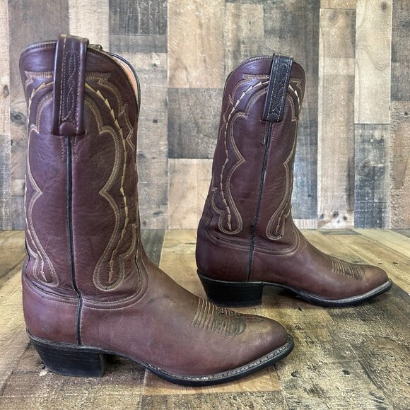 Lucchese 2000 Brown T0056J4 Western Cowboy Boots Mens 7 EE - Picture 10 of 12